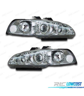 PHARES HONDA CIVIC MODEL III 92-95 ANGEL EYES FOND CHROMÉ