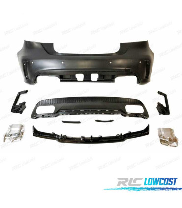 PARE-CHOCS ARRIÈRE MERCEDES CLASSE A W176 12-15 LOOK AMG A45 PDC + SORTIES D'ÉCHAPPEMENT