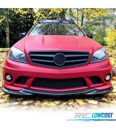 SPOILER LAME PARE-CHOCS AVANT MERCEDES CLASSE C W204 11-14 LOOK AMG CARBONE