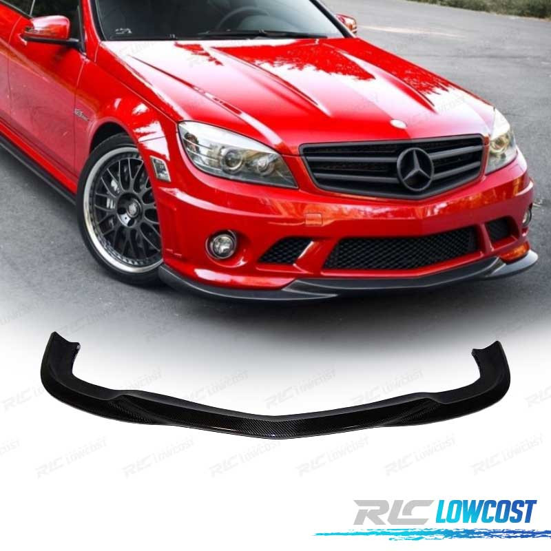 SPOILER LAME PARE-CHOCS AVANT POUR MERCEDES W204 LOOK AMG C63 07-10 CARBONE