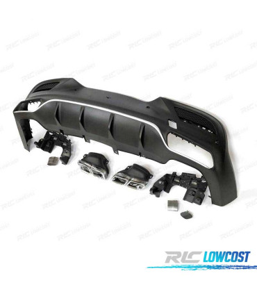 DIFFUSEUR ARRIÈRE MERCEDES C292 14-18 LOOK AMG GLE63 CHROMÉ + EMBOUTS