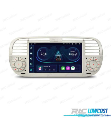 AUTORADIO GPS ANDROID 12 POUR FIAT 500 07-15 BLANC