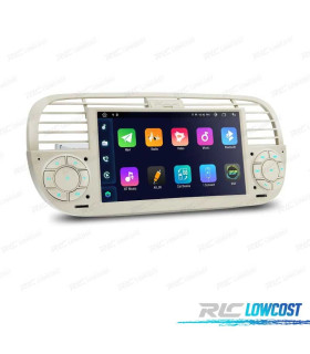 AUTORADIO GPS ANDROID 12 POUR FIAT 500 07-15 BLANC