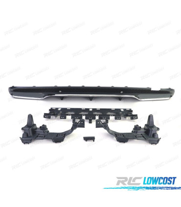 DIFFUSEUR MERCEDES CLASSE C W205 AMG 15-21 LOOK C63 MOULURE ARGENTÉ