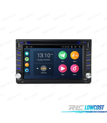 AUTORADIO ANDROID 12 GPS DVD 2DIN HD TOUCH BLUETOOTH USB SD