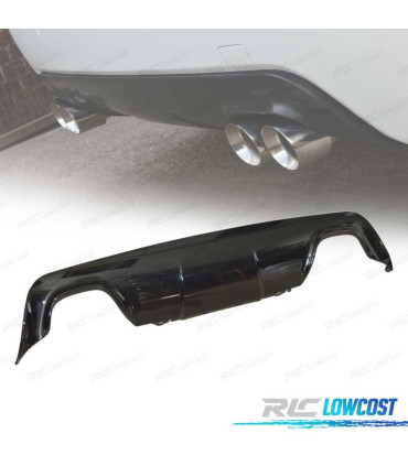 DIFFUSEUR BMW E60 03-10 LOOK M DOUBLE SORTIE NOIR BRILLANT