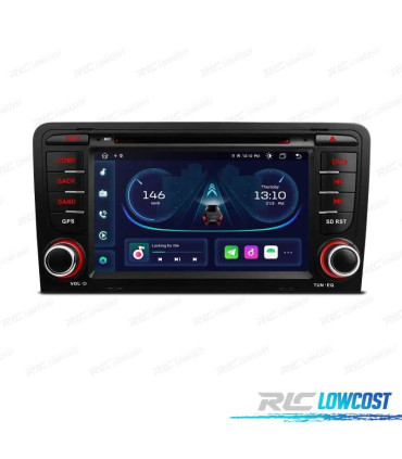 AUTORADIO GPS 2DIN ANDROID 12 OCTA-CORE AUDI A3 8P 8PA 03-12 USB GPS TACTIL 7" HD