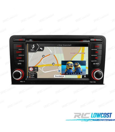 AUTORADIO GPS 2DIN ANDROID 12 OCTA-CORE AUDI A3 8P 8PA 03-12 USB GPS TACTIL 7" HD