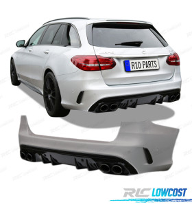 PARE CHOCS ARRIERE MERCEDES CLASSE C W205 5P 19- LOOK AMG C43 PDC