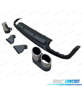 DIFFUSEUR AUDI A6 S LINE 18-22 LOOK S6 + EMBOUTS D'ECHAPPEMENTS CHROMES