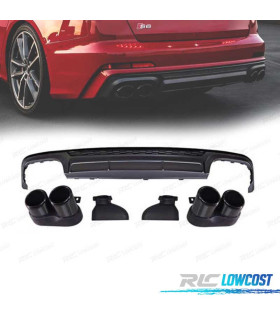DIFFUSEUR AUDI A6 S LINE 18-22 LOOK S6 + EMBOUTS D'ECHAPPEMENTS NOIR