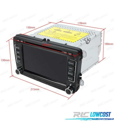 AUTORADIO GPS ANDROID 13 VOLKSWAGEN VW POUR SEAT SKODA TOURAN 7" USB GPS TACTIL HD