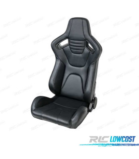 SIÈGE BAQUET SPORT UNIVERSEL CUIR NOIR LOOK EVO