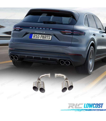 EMBOUTS D'ÉCHAPPEMENTS PORSCHE CAYENNE 17- LOOK S SILVER MATE