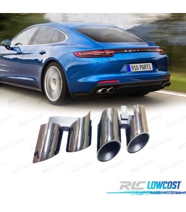 EMBOUTS D'ÉCHAPPEMENTS PORSCHE PANAMERA 17- LOOK S CHROMÉ