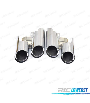 EMBOUTS D'ÉCHAPPEMENTS PORSCHE PANAMERA 17- LOOK GTS CHROMÉ