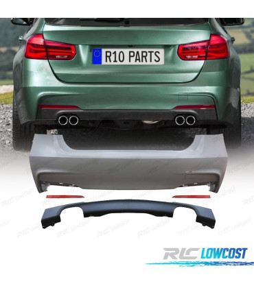 PARE-CHOCS ARRIERE BMW F30 LOOK M DOUBLE SORTIE DEUX CÔTÉS