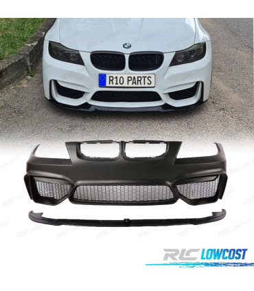 PARE CHOCS AVANT BMW E90 E91 05-08 LOOK M4 + SPOILER LIP