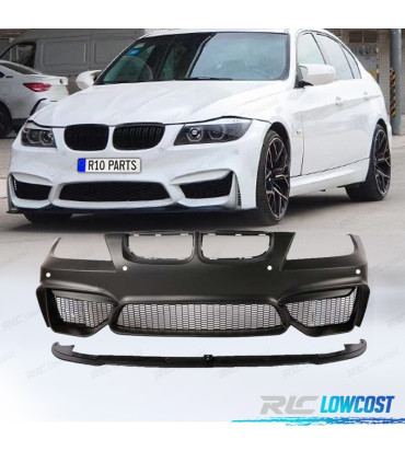 PARE CHOCS FRONTAL BMW E90 E91 05-08 LOOK M4 PDC + SPOILER LIP