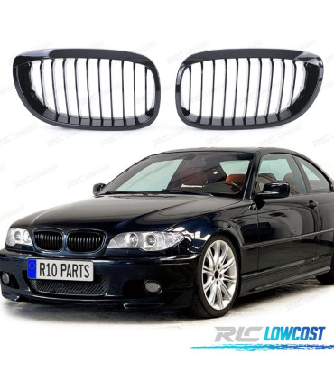 CALANDRES BMW E46 COUPÉ CABRIO 03-06 NOIR BRILLANT