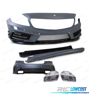 KIT CARROSSERIE MERCEDES CLASSE A W176 AMG A45 + LAVE PHARE + EMBOUTS D´ÉCHAPPEMENT PDC