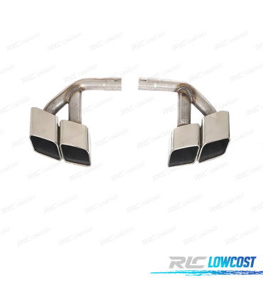 EMBOUTS D'ÉCHAPPEMENT AUDI Q7 2.0T ESSENCE 16-19 LOOK SQ7 ARGENTÉ