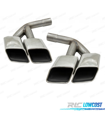 EMBOUTS D'ÉCHAPPEMENT AUDI Q7 3.0T ESSENCE 16-19 LOOK SQ7 ARGENTÉ