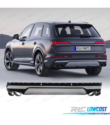 DIFFUSEUR AUDI Q7 20-23 LOOK SQ7 + EMBOUTS D'ÉCHAPPEMENT CHROMÉ