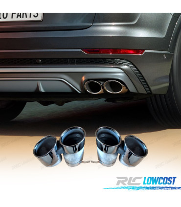 DIFFUSEUR AUDI Q8 18-23 LOOK SQ8 + EMBOUTS D'ÉCHAPPEMENT CHROMÉ