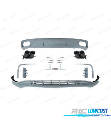 KIT CARROSSERIE AUDI Q8 18- LOOK ABT RSQ8 DIFFUSEUR + LÈVRE FRONTALE + EMBOUTS