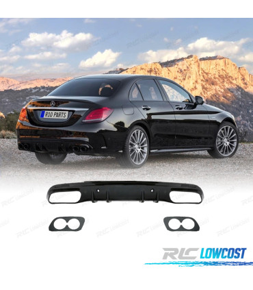 DIFFUSEUR MERCEDES W205 BERLINE 14-21 LOOK AMG C43 NOIR
