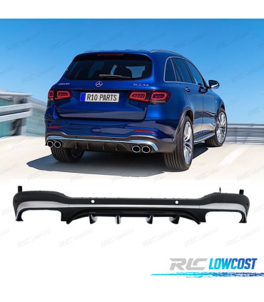 DIFFUSEUR MERCEDES GLC X253 AMG 15-18 LOOK GLC43 ARGENTÉ