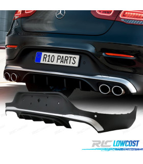 DIFFUSEUR MERCEDES GLC C253 COUPÉ 15-18 LOOK AMG GLC43 ARGENTÉ