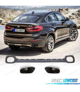 DIFFUSEUR BMW X6 F16 14-19 LOOK M + EMBOUTS D'ÉCHAPPEMENT CHROMÉ