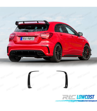MOULURES ARRIÈRE MERCEDES W176 AMG 12-18 LOOK AMG A45 NOIR BRILLANT