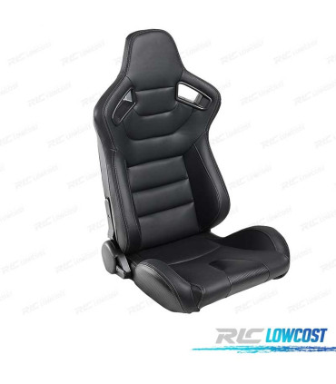 KIT BANC SEMI BAQUET TYPE RS EN CUIR NOIR PEAU SYNTHETIQUE