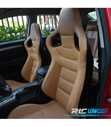 KIT SIÈGE SEMI BAQUET STYLE RS EN CUIR BEIGE