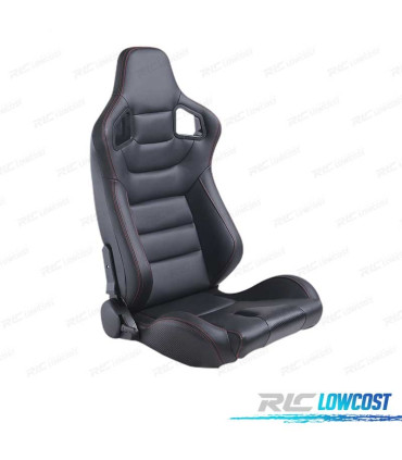 KIT SIÈGE SEMI BAQUET TYPE RS CUIR NOIR