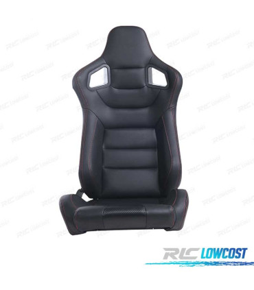 KIT SIÈGE SEMI BAQUET TYPE RS CUIR NOIR