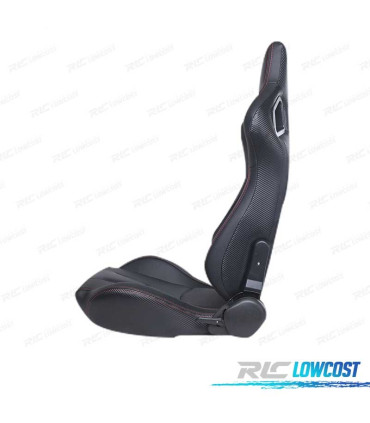 KIT SIÈGE SEMI BAQUET TYPE RS CUIR NOIR