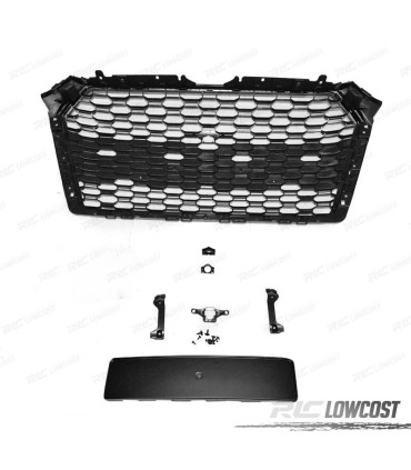 CALANDRE AUDI A4 B9 15-19 LOOK RS4 NOIR BRILLANT