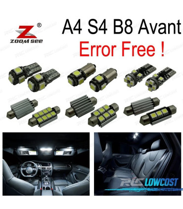 KIT 21 AMPOULES LED INTÉRIEUR AUDI A4 B8 S4 AVANT ESTATE 09-15