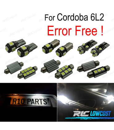 KIT 6 AMPOULES LED POUR SEAT CORDOBA 6L 6L2 03-09