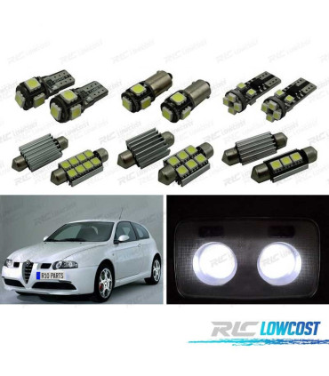 KIT 9 AMPOULES LED INTÉRIEUR POUR ALFA ROMEO 147 00-10