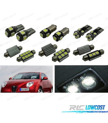 KIT 9 AMPOULES LED INTÉRIEUR ALFA ROMEO MITO 08-17