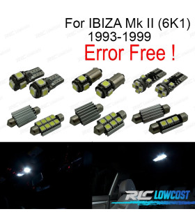 KIT 9 AMPOULES INTÉRIEUR LED POUR SEAT IBIZA II 6K1 93-99