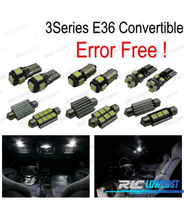 KIT 12 AMPOULES LED INTÉRIEUR POUR BMW SÉRIE 3 E36 BERLINE CABRIOLET M3 318I 320I 325I 323I 328I 93-99