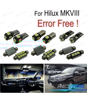 KIT 8 AMPOULES LED INTÉRIEUR POUR TOYOTA HILUX MK8 MKVIII 15-