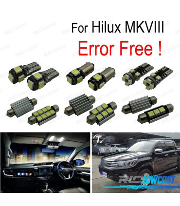 KIT 8 AMPOULES LED INTÉRIEUR TOYOTA HILUX MK8 MKVIII 15-