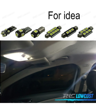 KIT 9 AMPOULES LED INTÉRIEUR POUR FIAT IDEA 03-12